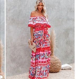 Vici Flora Farms Off the Shoulder Maxi